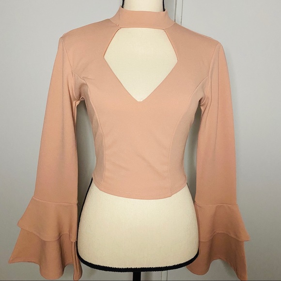 Windsor Tops - 🔥New blush pink ruffle sleeve cropped blouse